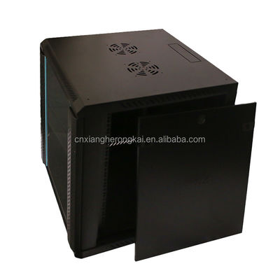 Custom 19 Zoll Schwarz Netzwerk Rack Schrank mit Glas Tür Metall Gehäuse OEM Server